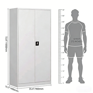 Armario de <span class=keywords><strong>Almacenamiento</strong></span> Moderno de Acero con 2 Puertas, <span class=keywords><strong>Mueble</strong></span> Versátil para el Hogar, Soluciones de <span class=keywords><strong>Almacenamiento</strong></span> para Dormitorio, Cocina u Oficina - Product Image 4