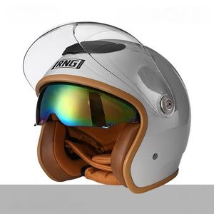 Nouveau <span class=keywords><strong>casque</strong></span> de moto vintage en ABS avec visière double pour hommes et femmes, design demi-visage ouvert pour <span class=keywords><strong>scooter</strong></span> - Product Image 5
