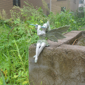 Sculpture de jardin de fée Flute en résine, décoration extérieure, ornement de cour - Product Image 3
