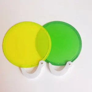 Customized Logo Nylon Folding Hand Fan Foldable Round Fan Outdoor Flying Disc