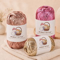 Handmade High Quality Chunky Metallic T-Shirt Yarn Sparkle Polyester Fabric Strip Yarn Bulk for Hand Knitting Craft DIY Crochet