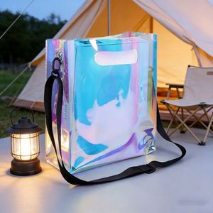 Custom Holographic PVC Transparent Bag Laser Shiny Event Promotional Gift Handbag - Product Image 4