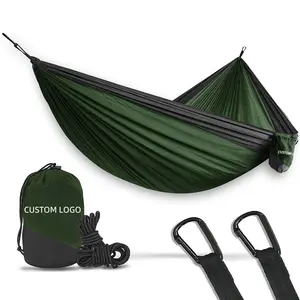 Double hamac de Camping, lit-balançoire confortable, facile à suspendre, Parachute imperméable, en Nylon