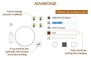 Mini Impressora de Bolos Comestíveis Impressora de Alimentos Máquina de Impressão de Bolos A4 Impressora de Chocolate Macaron Bebidas/Café/Chá - Product Image 3