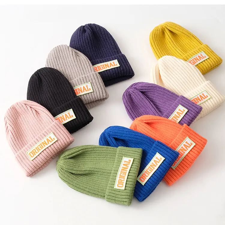 Оптовая продажа, индивидуальная зимняя уличная одежда в стиле хип-хоп, вязаные шапки в рубчик, теплые городские облегающие шапки с оригинальной вышивкой