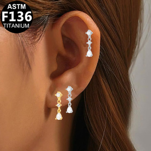 Gaby Threadless Knorpel-Lippenring Schmuck 16G G23 ASTM F136 Titan Tragus Piercing Großhandel Piercing-Schmuck - Product Image 3