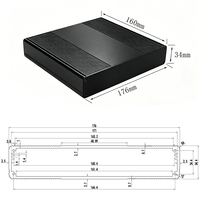 Boîtier en aluminium extrudé sur mesure pour projet électronique, profil dissipateur thermique, boîtier métallique pour PCB, boîte de projet en aluminium