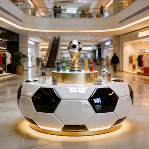 Soccer <b>Ball</b> Design Extendable PETG Plastic Commercial Reception Desk with <b>LED</b> Light Modern Glossy for Mall Office Building Hotel - Product Image 1