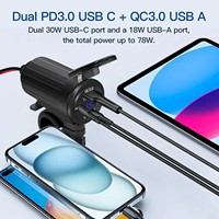 QC 3.0 étanche 12V moto USB chargeur rapide avec port de type C nouvelle sortie PD 10A fusible guidon montage chargeurs de téléphone portable