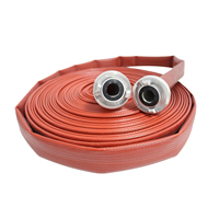 Tuyau d'incendie en caoutchouc nitrile/PVC de couleur rouge avec gaine tissée en polyester, raccords Storz en laiton/aluminium rouges durables, type Allemagne