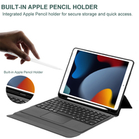 Clavier sans fil ultra-fin ABS 10,2 pouces pour iPad Pro 10,5 avec pavé tactile USB-C rétroéclairé RGB HL-100B
