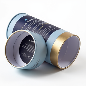 Emballage cylindrique en carton de luxe sur mesure pour cosmétiques/huiles essentielles/soins de la peau/eye-liner, doublure en éponge recyclée, fermeture magnétique - Product Image 3