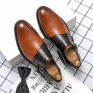 أحذية كبيرة الحجم 47 48 مزدوجة Monk السادة أحذية رجالية من الجلد أحذية رسمية