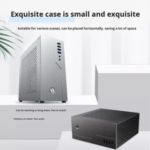 Casing Mini ITX <span class=keywords><strong>Horizontal</strong></span> SKTC SOT SR01 Full Aluminium untuk Router, HTPC, Kantor, PCIE Single Slot, Komputer <span class=keywords><strong>Desktop</strong></span> - Product Image 4