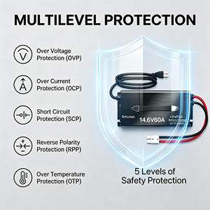 Chargeur rapide intelligent AC-<span class=keywords><strong>DC</strong></span> haute efficacité 14,6 V 60 A, certifié CE pour les batteries <span class=keywords><strong>Renogy</strong></span> LiTime Battle Born Victron SOK Eco-Worthy - Product Image 5