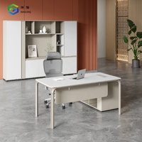 Bureau de direction moderne de luxe en bois massif convertible extensible