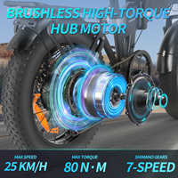 Vélo électrique pliable Enduro 20 pouces 48V à pneus larges, rapide, hybride, pour adultes, idéal pour la livraison de repas