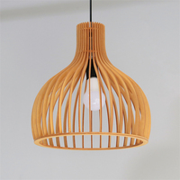 LT230101 Luminaire suspendu rond en bois Cage à oiseaux Éclairage moderne Décoration suspendue Luminaires suspendus Lustre Suspension
