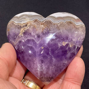 Vente en gros de pierres précieuses en améthyste et en agate en forme de cœur, pierres naturelles polies pour la décoration intérieure unique et les cadeaux de vacances - Product Image 1