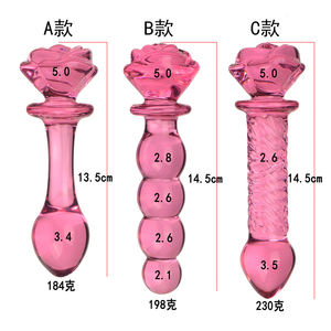 3セットピンクガラスディルド膣アナルマッサージディルド大人のおもちゃ - Product Image 3