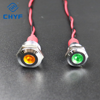 CHYF 6MM 8MM 10MM 12mm Bleu 24V LED Lampe pilote en acier inoxydable avec pieds à vis IP66/IK08 pour panneau