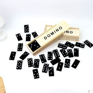 Juego de Dominó de 28 Fichas con Números Clásicos, Mesa de Billar Interior, Dominó Negro Personalizable de Alta Calidad con Caja de Almacenamiento de Madera - Product Image 2