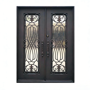 Reja de Hierro Forjado WANJIA para Ventana, Diseño para Patio, Balcón, <span class=keywords><strong>Puerta</strong></span> de Entrada, Hierro Forjado, Puertas Dobles Francesas de Hierro - Product Image 1