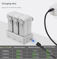 Hub Pengisian Daya/Charger Alloy untuk Mini 4 Pro/Mini 3 (Pengisian Daya USB untuk Remote Controller)-Aksesori
