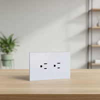 Prises murales doubles américaines, prises électriques doubles, prises de courant électriques, noir et blanc, 16A, pour la maison, le bureau, les salles de réunion