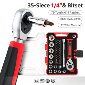 Mini Ratchet Socket Wrench <b>Set</b> 10mm Hex Bit Driver Deep Hole - Product Image 3