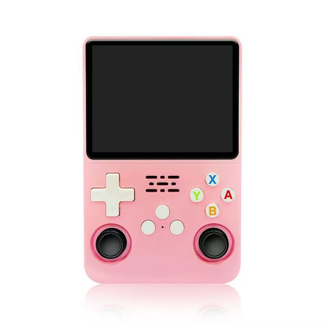 64GB/128GB R36s Pink Portable Retro Handheld Console with Wi-Fi 40000 Built-in Games Classic Controller Design Color Display