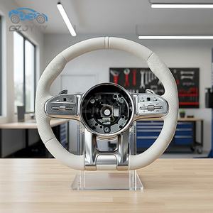 Volant sport pour Mercedes-Benz W205 W213 W222 W166 Classe C Classe E Classe S GLE Cuir perforé blanc - Product Image 1