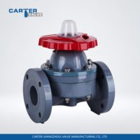 Vanne à diaphragme Carter en PP/PVDF/PTFE CF3CF8 en fonte GG25/GGG40/GGG50 à raccord rapide RF, à bride FF, à souder, Exd, pneumatique, télécommandée