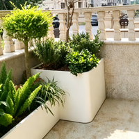 Jardinières d'extérieur modernes haut de gamme en acier écologique thermolaqué pour balcon, patio et intérieur/extérieur