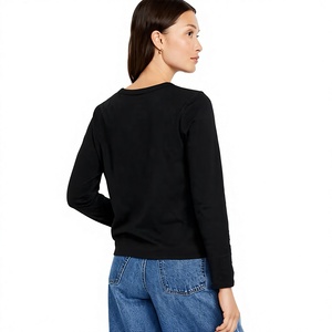 Hot Trend Women's Long Sleeve T Shirt Custom Printed Crew Neck Basic Top OEM ODM Factory Wholesale Apparel Supplier - Product Image 5