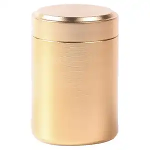 Wholesales Storage Tea Cylinder Round Metal Tin Box Packaging Coffee 100ml Aluminum Can Tins For Blush Powder