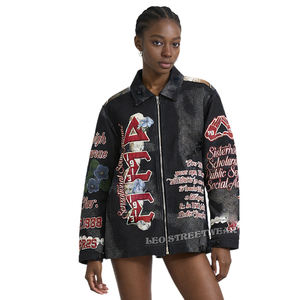 <span class=keywords><strong>Giacca</strong></span> da <span class=keywords><strong>Donna</strong></span> Personalizzata con Tappezzeria, Abbigliamento Sorority Delta Sigma Theta, <span class=keywords><strong>Cardigan</strong></span> Jacquard Tessuto, <span class=keywords><strong>Giacca</strong></span> con Sequenze di Lettere Greche - Product Image 2