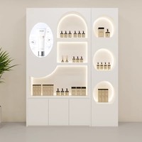 Armoire à vin moderne simple en bois massif de luxe léger avec rangement intégré et vitrine murale