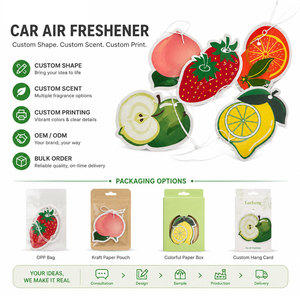 Désodorisant de voiture suspendu en papier, parfum fruité personnalisé (citron, pomme, orange, fraise), longue durée, pour l'intérieur du véhicule - Product Image 6