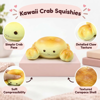 Jouet sensoriel anti-stress en forme de crabe, à remontée lente, taille deux mains, pour enfants de 3 ans et plus