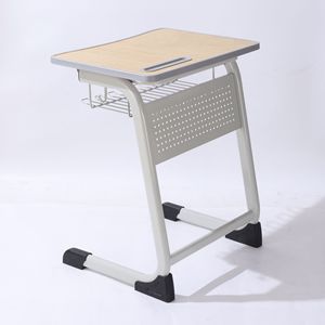 Bureau d'école Lin Ying pour étudiants, style moderne minimaliste, avec plateau en bois, étagère de rangement et hauteur réglable - Product Image 1
