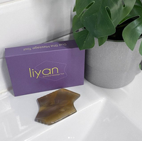 Masseur facial Gua Sha et rouleau de jade pour le cou avec cristal de poudre naturelle et support en alliage de zinc