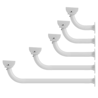 Support de caméra de sécurité incurvé en forme de L en alliage d'aluminium robuste - Support mural et pour poteau résistant aux intempéries pour caméras de vidéosurveillance extérieures