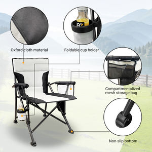 كرسي تخييم محمول قابل للطي في الهواء الطلق خفيف للغاية مع مسند ذراع صلب مبطن قماش أكسفورد للاستخدام في صالة الألعاب الرياضية - Product Image 4
