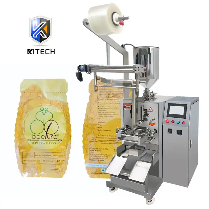 KITECH Automatic gear pump metering biodegradable food liquid honey sachet filling packing machine