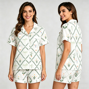 Manufacturer Custom Printing Pijamas Woman Bamboo Modal Cotton <strong>Pyjamas</strong> Pajamas <strong>for</strong> Women <strong>Sets</strong> <strong>Family</strong> Sleepwear <strong>Set</strong> - Product Image 2