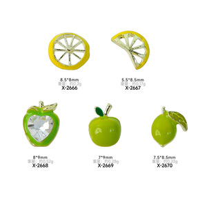 Mini mignon fruits citron Nail Art breloques bijoux en métal bricolage arrondi ballerine ongles décorations manucure Salon fournitures - Product Image 5