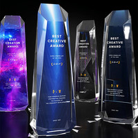 Trophée en cristal personnalisé imprimé UV, récompense obélisque personnalisée pour les festivals de cinéma, les événements d'entreprise et la reconnaissance professionnelle
