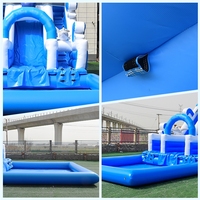 Toboggan aquatique de jardin, toboggan aquatique extérieur avec piscine à vagues et toboggan gonflable pour enfants