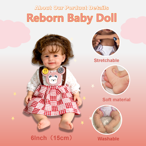 Poupées reborn en silicone de 15 cm, <span class=keywords><strong>Shasha</strong></span>, jouets pour enfants, poupées reborn en silicone pleine grandeur, jouets pour filles, cadeau de naissance - Product Image 6